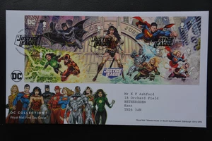 2021 DC Collections Miniature Sheet FDC Justicetown SHS With Insert Card - Picture 1 of 1