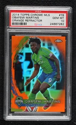 2014 Chrome MLS Retail Orange Refractor /75 Obafemi Martins PSA 10 GEM MT Auto - Image 1 of 2