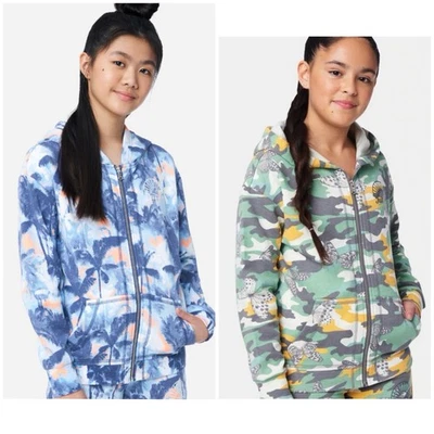 Lote de 2 Chaqueta con Capucha Justice Azul Verde Polar Cremallera Completa Niñas Talla L 12/14 Foto 1 de 4