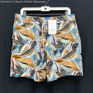 Neu mit Etikett Wmns GARNET HILL 100 % Leinen Blätter gemustert Kordelzug lässig Sommer Shorts M - Bild 1 von 4