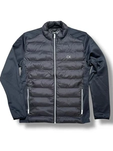 Calvin Klein Golf Jacket Mens Medium Black Hybrid Padded Softshell CK Logo - Picture 1 of 12
