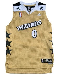 Adidas Gilbert Arenas Jersey Youth Size Medium Gold Washington Wizards NBA Rare - Picture 1 of 9