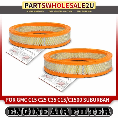 2x Filtro de Ar do Motor para GMC C15 C35 C25 C15/C1500 Suburban C25/C2500 Suburban - Imagem 1 de 4