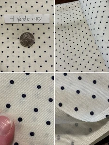 De Colección Tela Mezcla Rayón Marfil con Puntos Negros 4 Yardas x 45" Ancho NUEVO - Imagen 1 de 9