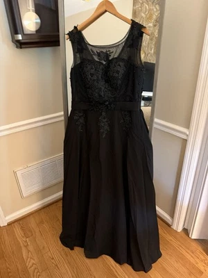 Grace Karin Womens Black Long Gown Beaded Embroidered Floral Size 12 Dress - Image 1 of 4