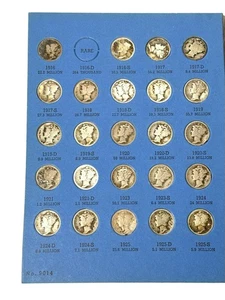 1916 - 1945 Mercury Silver Dimes Almost Complete Set Only Missing 1916D 90% 10c - Picture 1 of 5