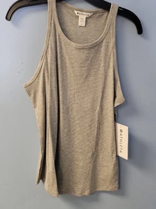 Athleta Signature Rib Crop Tank Top Women's Gray Size Large - Picture 1 of 8
