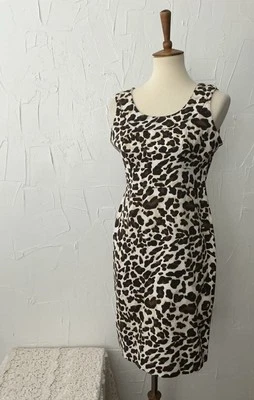 JONES NY signature Petite 6, Stretch Animal Print Sheath Dress Scoop Neck EUC - Image 1 of 4