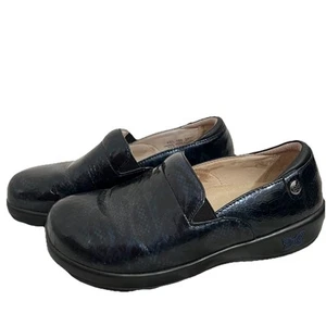 Alegria Keli Slip Resistant Clogs Womens Sz 7 EU 37 Black Blue Comfort Shoes - Picture 1 of 9