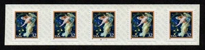 USA, SCOTT # 3018, MNH COIL STRIP OF 5 STAMPS PNC # B1111, MIDNIGHT ANGEL 1995 - Picture 1 of 1