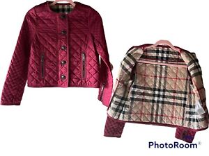 NWT New BURBERRY Children 12 12Y Girls Tollamo Girl’s Brick Red Quilted Jacket