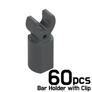 LEGO 60x Bar HOLDER Ø3.2 W/ TUBE Ø3.2 HOLE Dark Stone Grey 6336970 44873 - Picture 1 of 1