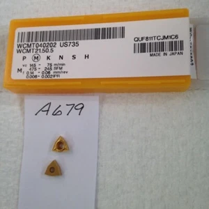 10 NEW MITSUBISHI WCMT 21.50.5 CARBIDE INSERTS WCMT 040202. GRADE: US735. (A679) - Picture 1 of 1