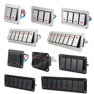 Schaltpanel Kippschalter 2/3/4/6/8 Gang Wasserdicht 12V/24V für Auto Boot KFZ - Imagen 1 de 34