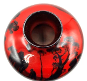 Vintage Royal Doulton Glazed Flambe Landscape/Cowboy Squat Vase #1430 4 1/2" - Picture 1 of 7