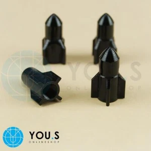 4 Piece Black Rocket Valve Caps for Car Quad E.g. BMW VW - Picture 1 of 2