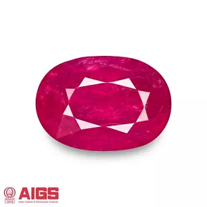 AIGS Certificato MOGOK BURMA Rubino 4,11 Ct. Naturale Non Trattato OVALE Rosso Rosato - Foto 1 di 5