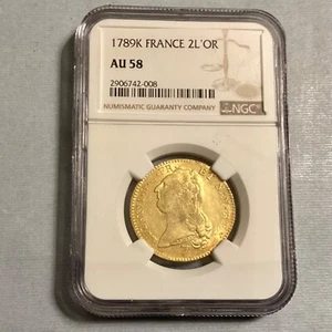 1780 K France - 2 Louis D’Or Gold Coin Louis XVI - NGC AU 58 - Picture 1 of 4