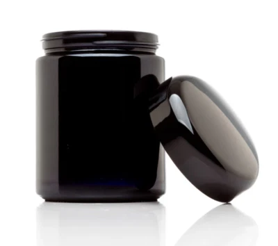 Botes de vidrio negro ultravioleta 250 ml 4" alto INFINITY con tapas atornillables 8,4 oz Foto 1 de 4
