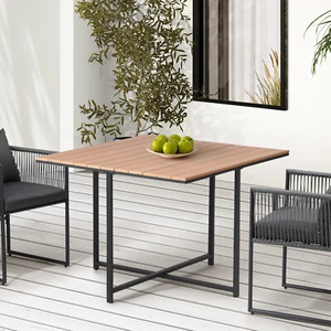 Outdoor Dining Table Furniture Lounge Patio Garden Setting Wood-Plastic Livsip - Picture 1 of 6