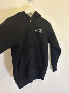 Rascal Hoodie Boys Extra Large Full Zip Black Hooded Long Sleeve Pockets Fleece - Picture 1 of 7