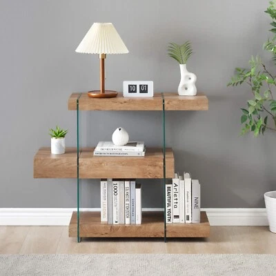 Consola de cristal ivinta con estantes de almacenamiento Foto 1 de 4