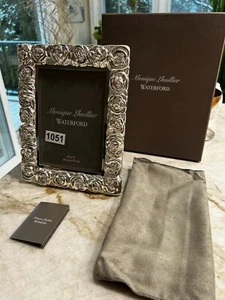 WATERFORD Monique Lhuillier 5" x 7" Silver Plated Picture Frame “Sunday Rose” - Picture 1 of 10