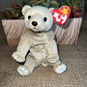 Ty Beanie Baby - MANDEL der beige Bär (7 Zoll) neuwertig mit neuwertigen Etiketten  - Bild 1 von 12