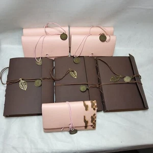 8 álbumes de recortes de cuero sintético álbum de fotos vintage libro de invitados de boda libros de memoria - Imagen 1 de 22