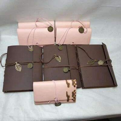 8 Scrapbook faux Leather Photo Album Vintage Wedding Guest Book Memory books - Image 1 of 4