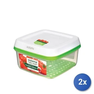 2x Sistema Freshworks Cuadrado Cajas 2,6L Verde, Transparente, Blanco 1 Pzas. - Imagen 1 de 3