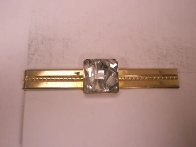 Clip de barra de corbata vintage tono acrílico escama de plata de 2-3/8" diseño simple Foto 1 de 4