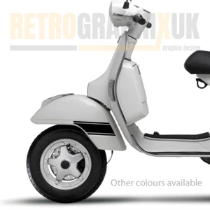Vespa PX LML PLAIN SHAPED MUDGUARD Stripes decals stickers- - Picture 1 of 5