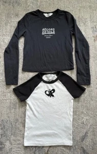 LOT OF 2 H&M KIDS  Girl's Long Sleeve AND SHORT SLV  O.RODRIGOTSHIRTS SIZE 8/10 - Picture 1 of 8