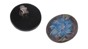 Ohrringe gefertigt aus Holz Handpainted,Flat Round 38mm - Picture 1 of 1