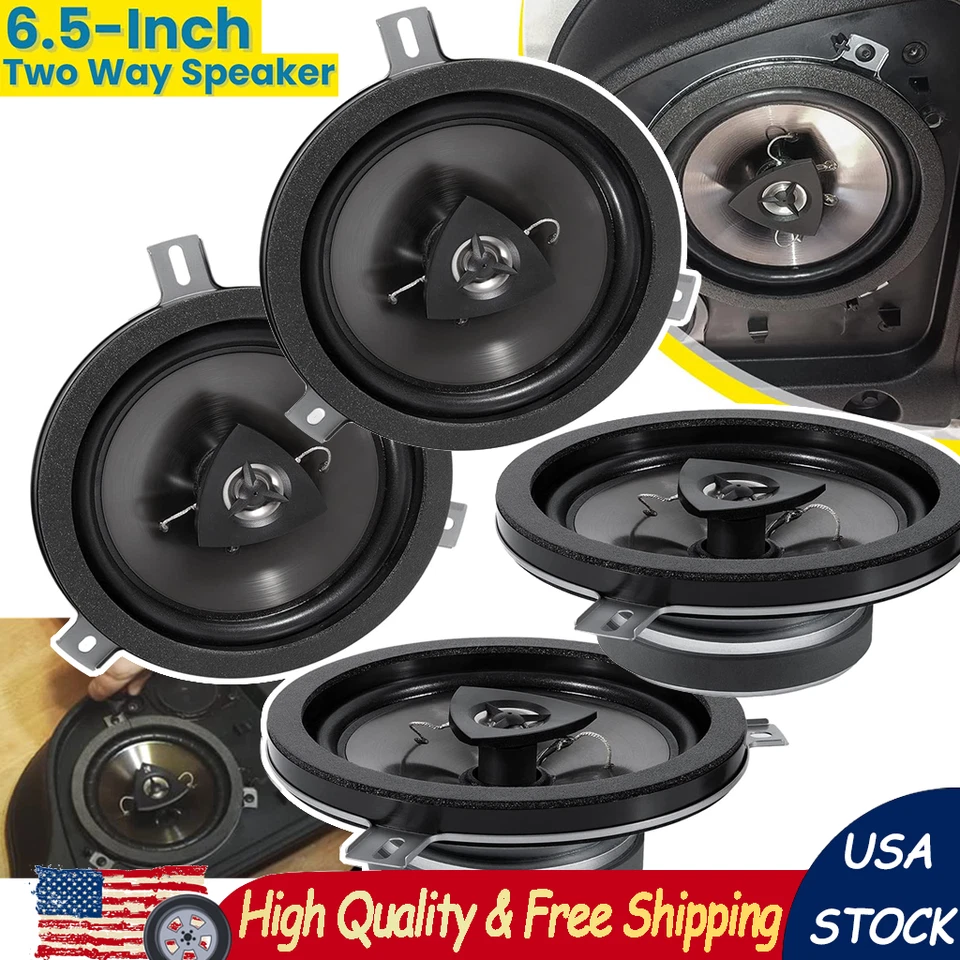 Paquete de 4 altavoces Kicker 77KICK10 para Jeep Wrangler JK JKU 2007-18 actualización 6,5 pulgadas Foto 1 de 4