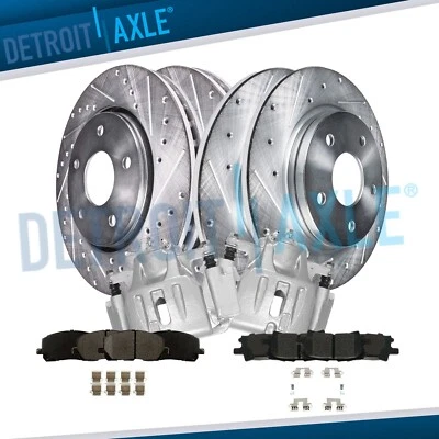 Front & Rear Drilled Rotors Brake Pads Calipers for 2004-2007 Toyota Highlander - Image 1 of 4