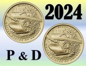 2024 P & D American Innovation $ 1 Dollar - Illinois - US Neuwertig - UNC - Set 2 Münzen - Bild 1 von 3