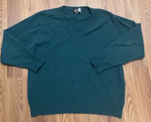 Suéter Snow Lotus Para Hombre Mediano Cachemira Cuello en V Tejido Verde Ligero Clásico - Imagen 1 de 13