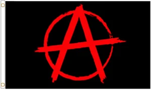 ANARCHY - ROT AUF SCHWARZ (100 % Polyester) 5' x 3' (150 cm x 90 cm) FLAGGE - Bild 1 von 2