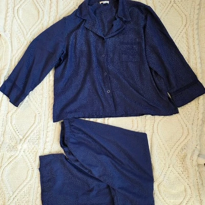 Pijama Top y Pantalones Miss Elaine 2 Piezas Mujer XL Azul Estampado Floral Grandmacore Foto 1 de 3