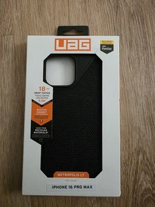 UAG Metropolis LT Robuste pour iPhone 16 PRO MAX Made avec Kevlar Noir BOITE OUVERTE NEUF - Photo 1 sur 1