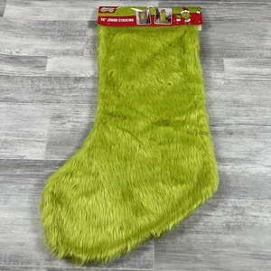 Dr. Seuss The Grinch 36” Jumbo Christmas Stocking, Green Faux Fur MSRP $39.99 - Picture 1 of 7