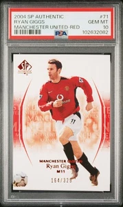 2004 SP AUTHENTIC MANCHESTER UNITED RED #71 RYAN GIGGS 164/325 PSA 10 - Picture 1 of 2