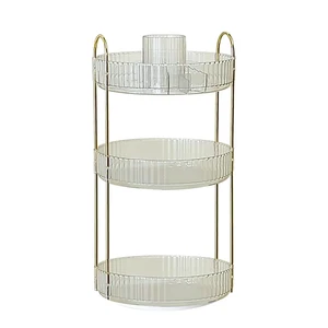 360° drehbarer Make-up Organizer mit 3 Ebenen für Kosmetik und Hautpflege - Bild 1 von 12