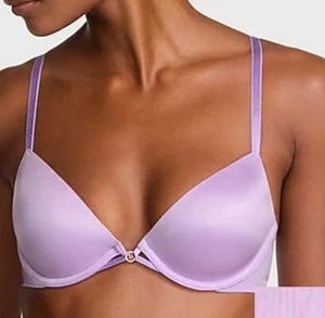 Victoria’s Secret SEHR SEXY tief ausgeschnittener Halb-BH lila Satin 36DD neu mit Etikett - Bild 1 von 4