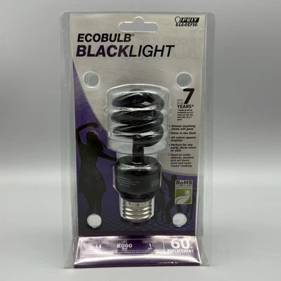Feit Electric Ecobulb Black Light Bulb 60W 7 Year Life Halloween Dance Party NIP - Image 1 of 4