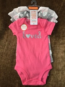 New NWT Set Of 3 CARTER’S Just One You One Piece Sleepers 3m Baby Clothes - Picture 1 of 4