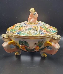 Vintage 1950's Italian Capodimonte Porcelain Serving Tureen - Picture 1 of 7