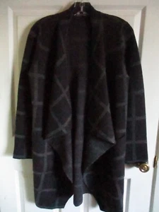 Gr. M Eileen Fisher lange Cascading Windowpane Jacke Neu mit Etikett - Bild 1 von 3